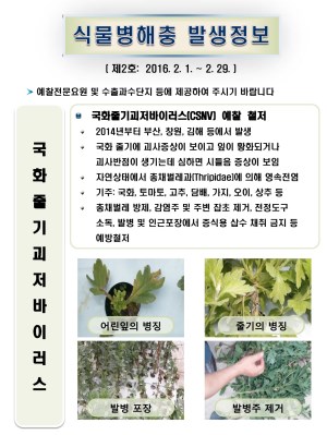 (2016년 2호) 식물병해충 발생정보 