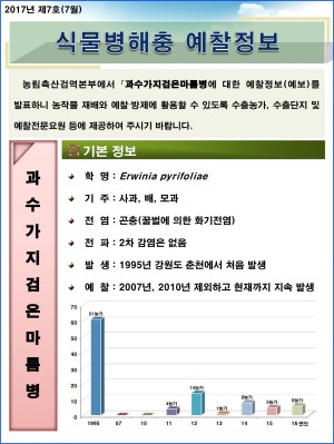 (2017년 7호) 식물병해충 발생정보 
